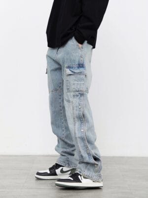 Snap Cargo Denim (Vintage Blue)