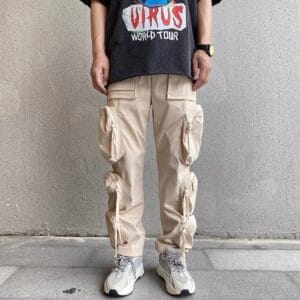 3D Pockets Cargo Pants (Cream)