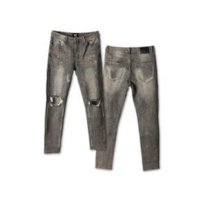 Washed Grey Ripped Jeans