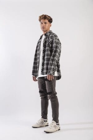 Washed Grey Patch Jeans