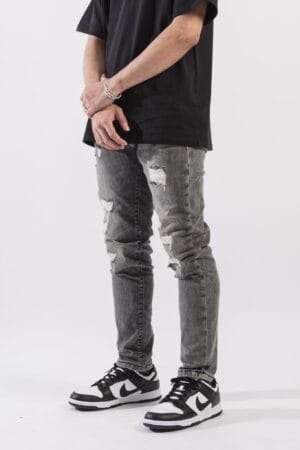 Classic Grey Patch Jeans