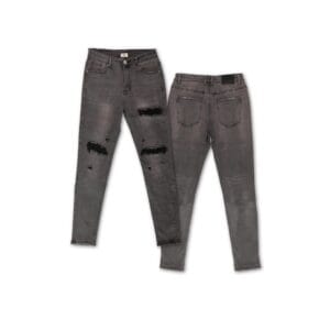 Washed Grey Patch Jeans