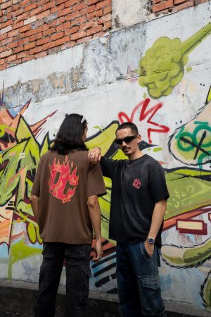 Flame Oversize Tee(Brown)