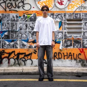 Herringbone Baggy Jeans