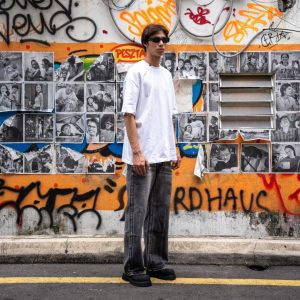 Herringbone Baggy Jeans