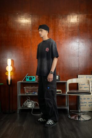 Parachute Cargo Pants(Black)